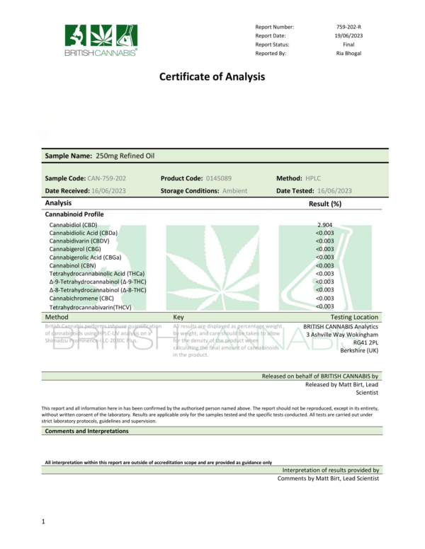 Hempura 250mg CBD Broad Spectrum Oil with terpenes - 10ml - Image 2