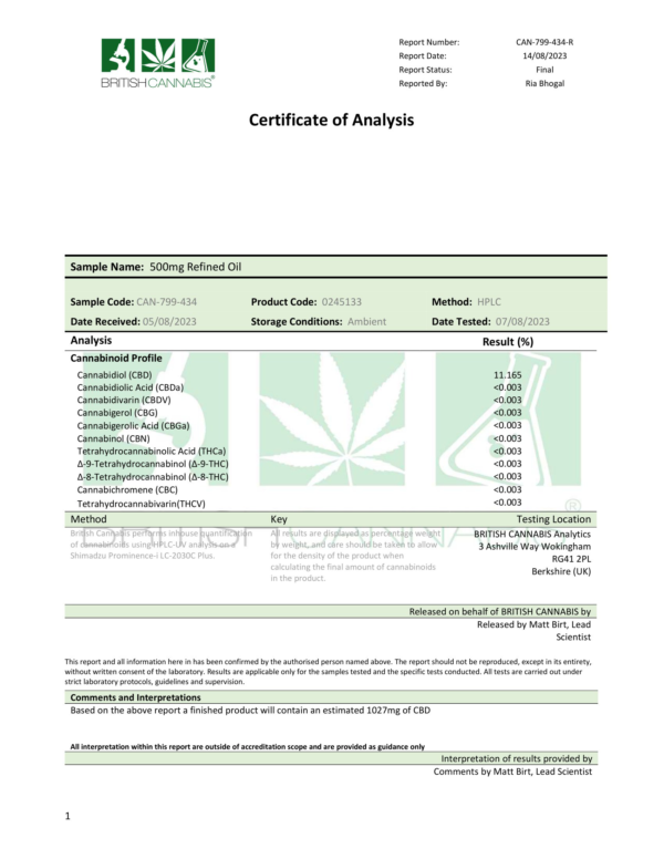 Hempura 500mg CBD Broad Spectrum Oil with terpenes - 10ml - Image 2