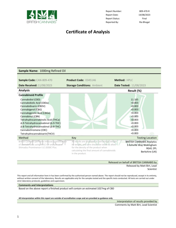 Hempura 1000mg CBD Broad Spectrum Oil with terpenes - 10ml - Image 2