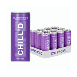 12 x CHILLD 20mg CBD Sparkling 250ml Blueberry & Lime