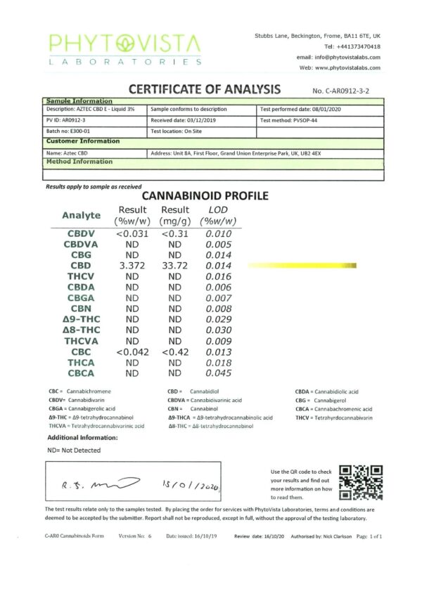 Aztec CBD 300mg CBD Vaping Liquid 10ml (50PG/50VG) - Image 11