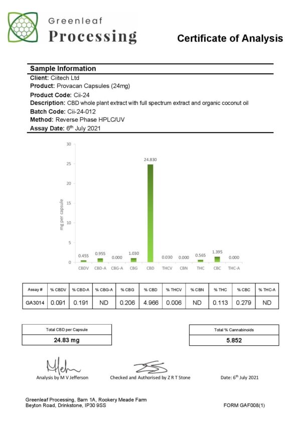 Provacan 720mg CBD Oral Capsules - 30 Caps - Image 2