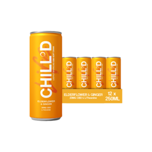 12 x CHILLD 20mg CBD Sparkling 250ml Elderflower & Ginger